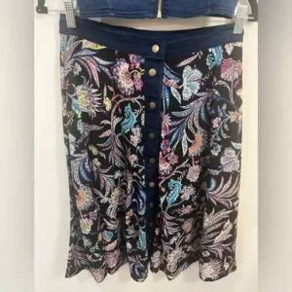 NWT Denim & Paisley Crop Top & Skirt Matching Set / Size 6 - Picture 8 of 15